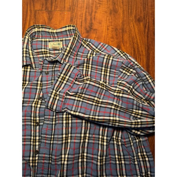 L.L. Bean Other - LL Bean Flannel Shirt Mens XL Red Blue Plaid Button Down Outdoors Long Sleeve